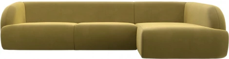 Диван угловой Лига-041 правый угол (Желтый/Микровельвет) Лига Диванов арт.122184
