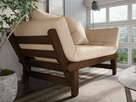 Кушетка Arsko Сламбер орех бежевый велюр