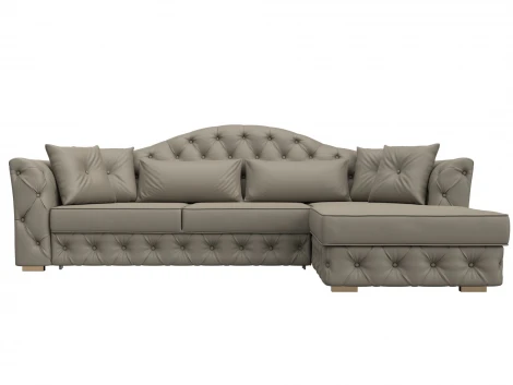 Диван угловой Артис правый угол (Брус,Рейка/Пластик/Экокожа/Бежевый) Лига Диванов 128029