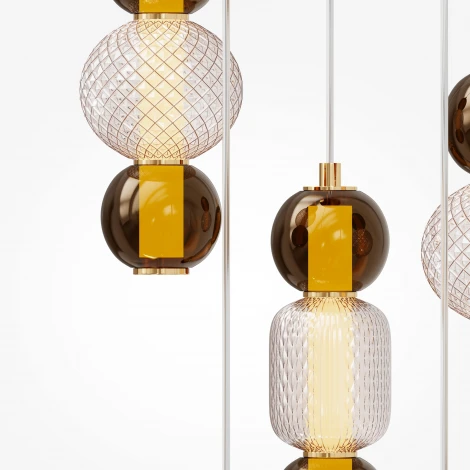 Подвесной светильник Maytoni Drop MOD273PL-L80G3K (LED, 220V, на проводе, шарики, круглые)