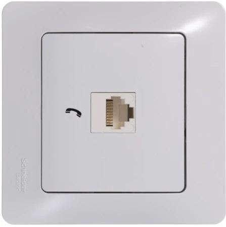 Телефонная розетка встраиваемая RJ-11 (белый) Systeme Electric Glossa GSL000181T
