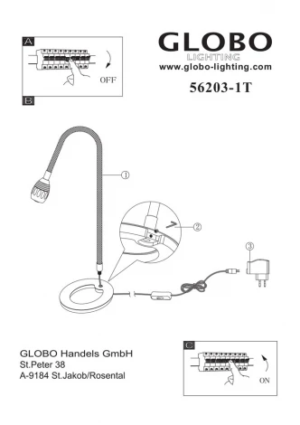 Интерьерная настольная лампа Globo Morelia 56203-1T