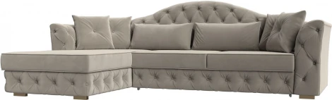 Диван угловой Артис левый угол (Бежевый/Микровельвет) Лига Диванов арт.121594L