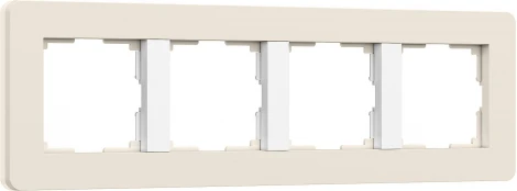 Рамка на 4 поста (айвори/белый, soft-touch) Werkel W0043066 (a067257)