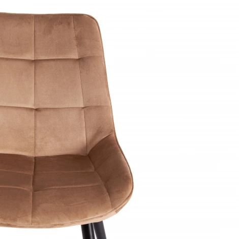 Стул Abruzzo/Абруццо (мод. 8060)/2 шт. в упаковке металл/велюр, 54х62х83см, коричневый (HLR-11)/черный (Комплект из 2 шт.) Tetchair 24538