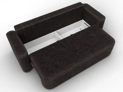 Диван прямой Лига-118 НПБ (ДСП,ЛДСП,Брус,Фанера,Велюр/Коричневый) Лига Диванов 137071