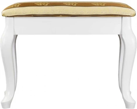 Банкетка Ретро с ящиком белый, ткань полоса коричн. от фабрики Mebelik