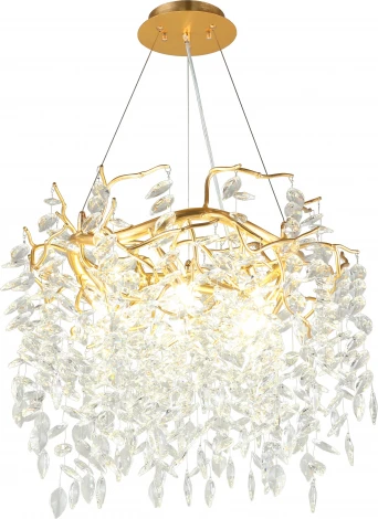 Подвесная люстра Aployt Gertunia APL.847.03.10 (220V, хрусталь, на тросе, листья, ветки)