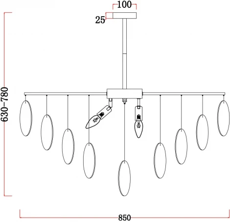 Потолочная люстра каскадная на штанге Freya Porto FR5104PL-08N (220V)