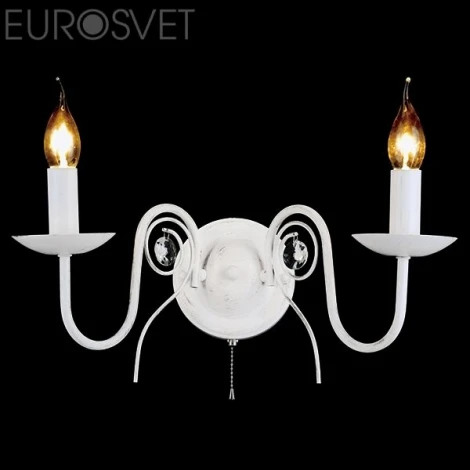 Бра Eurosvet Tomas 60018/2 белый с золотом (220V, выключатель, подсвечник, свеча)