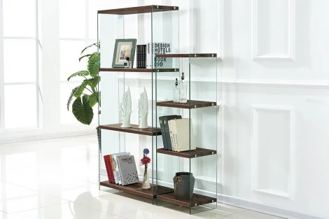 Стеллаж F-049-125H прозрачный/коричневый