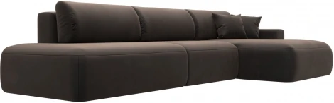 Диван угловой Лига-036 НПБ Модерн Лонг правый угол (Коричневый/Велюр) Лига Диванов арт.121428