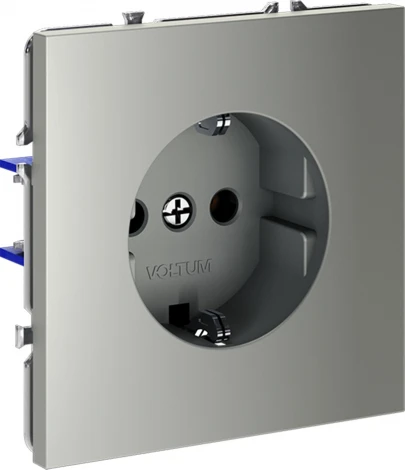 Розетка с заземлением (сталь) Voltum S70 VLS040105