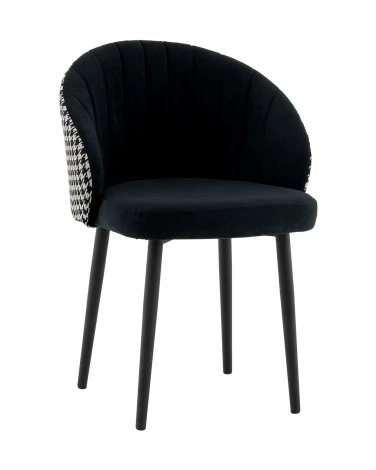 Стул Пасаденика велюр черный, спинка гусиная лапка Stool Group арт.УТ000041362