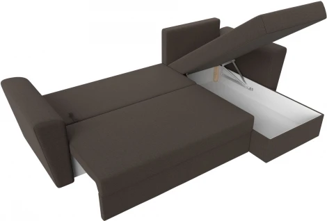 Диван угловой Амстердам Лайт правый угол (Коричневый/Рогожка) Лига Диванов арт.121168