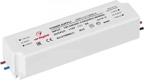 Блок питания ARPV-LV12060-A (12V, 5.0A, 60W) (Arlight, IP67 Пластик, 3 года) 018969(1) ARPV-LV
