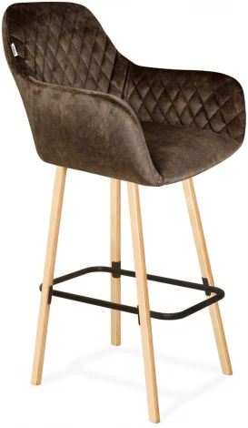 Стул барный Sheffilton SHT-ST38/S94 коричневый трюфель/прозрачный лак/черный от фабрики Sheffilton