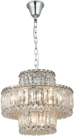 Подвесная люстра Newport 8450 8458+3/C chrome (220V, хрусталь, на цепи)