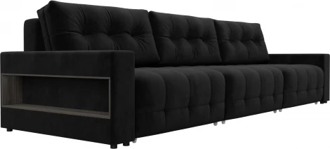 Диван прямой с полками Лига-053 НПБ Лонг Лига Диванов (Велюр) арт.128917