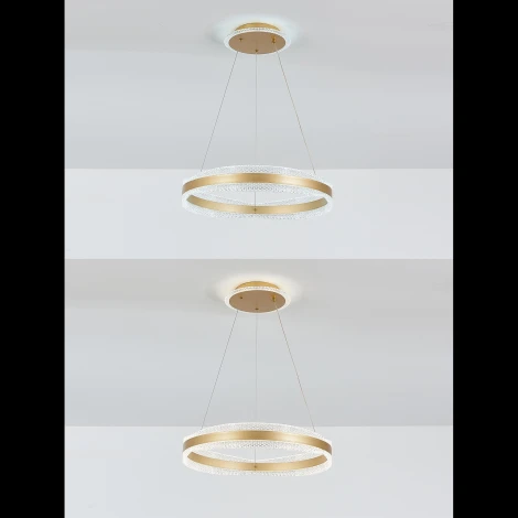 Подвесной светильник Natali Kovaltseva INNOVATION STYLE 83143 нимб с пультом ДУ, моб. приложением 120W, золото, LED