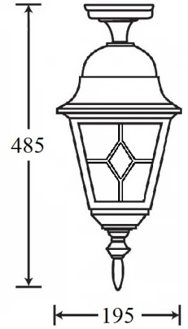 Потолочный светильник уличный Oasis Light QUADRO M lead GLASS 79905MAlgG Bl (220V, фонарь, IP44)