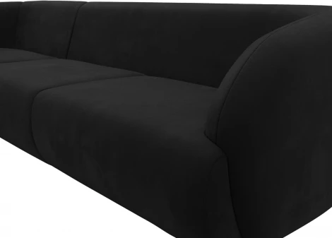 Диван угловой Лига-041 левый угол (Черный/Микровельвет) Лига Диванов арт.122180L