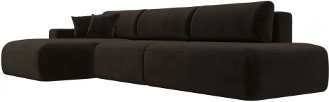 Диван угловой Лига-036 НПБ Модерн Лонг левый угол (Коричневый/Микровельвет) Лига Диванов арт.121417L