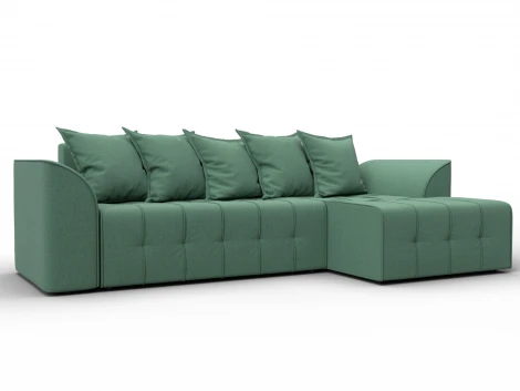Диван угловой Лига-113 угол правый (ДСП,Рогожка/Зеленый) Лига Диванов 136706