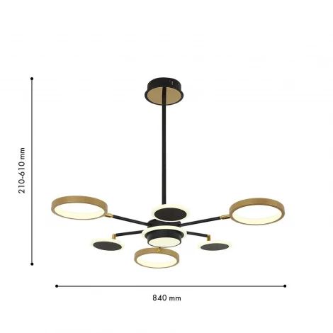 Потолочная люстра на штанге светодиодная с ПДУ F-Promo Hybrid 4687-7P