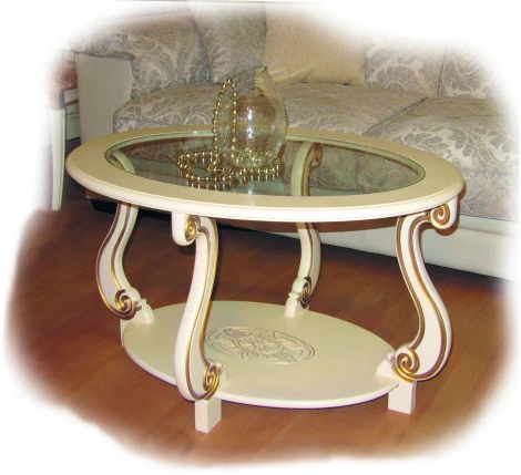 Стол журнальный Овация (С) слоновая кость/золото от фабрики Mebelik