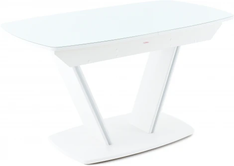 Стол Дрезден, Белый/Белый матовый шагрень, Аврора