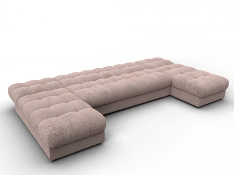 Диван П-образный Лига-116 НПБ (ДСП,ЛДСП,Велюр/Бежевый) Лига Диванов 137310