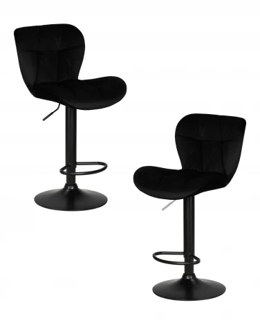Набор 2 шт стул барный DOBRIN BARNY BLACK (черный велюр (MJ9-101))