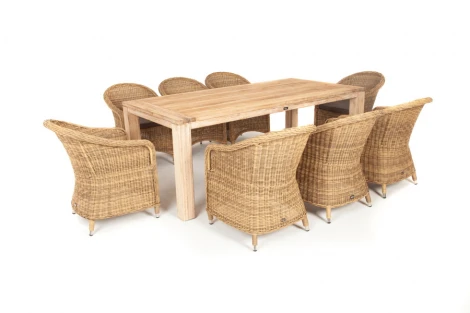 Обеденная группа садовая, цвет соломенный 4SIS Арбаро С ARBC8T-9-SET