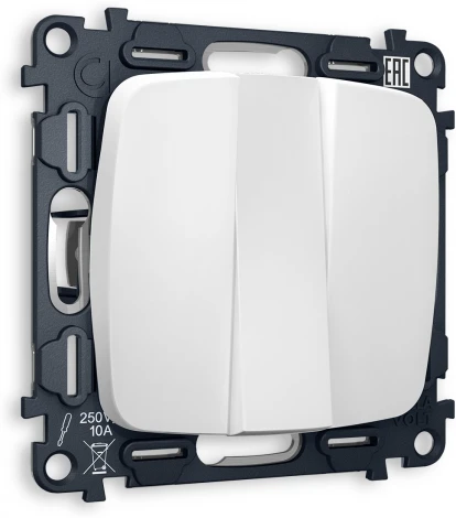 Комплект механизма Ambrella Volt 3-клавишного выключателя OMEGA MO125010 Белый матовый QUANT