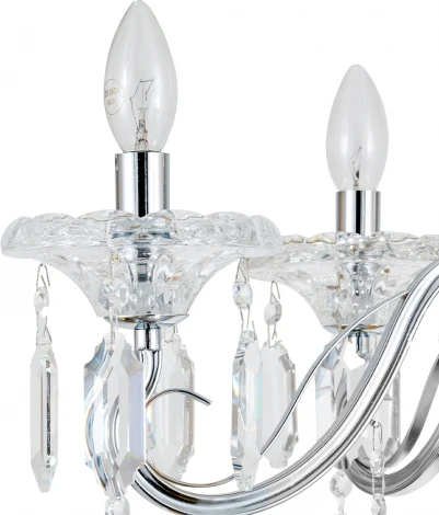 Подвесная люстра Escada Fantail 2111/5P Chrome 5x40Вт E14, металл/хрусталь, хром/прозрачный (220V, на цепи, подсвечник, свеча)