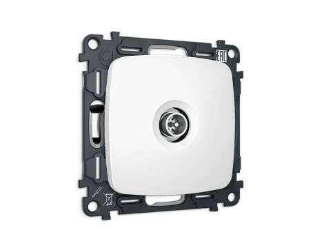 Комплект механизма ТВ-розетки оконечной экранированной встраиваемый (белый матовый) Ambrella Volt QUANT MO133005