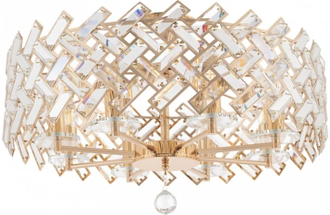 Потолочная люстра хрустальная на штанге Arte Milano Sorrento-7019 377019/8/50/570 GD (220V)