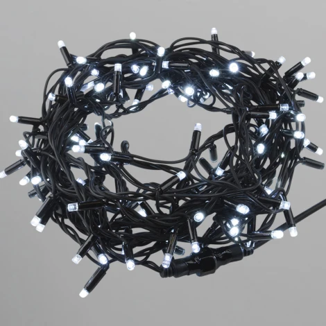 Гирлянда светодиодная 10м без вилки статическое свечение, соединяемая, 100 светодиодов 6000K IP67 провод черный Uniel ULD-F90PRO S10M-100/SBK WH
