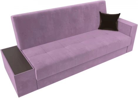 Диван-книжка Лига-020 стол слева (Сиреневый,Коричневый/Микровельвет) Лига Диванов арт.118510L