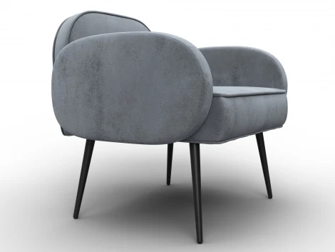 Кресло Лига-086 (Фанера/Металл/Велюр/Серый) Лига Диванов 132439