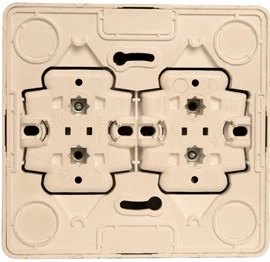 Розетка накладная четверная без заземления (кремовый) Systeme Electric Etude PA16-205K