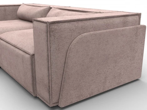 Диван угловой Лига-061 угол левый (ДСП,Брус,Фанера,Велюр/Бежевый) Лига Диванов 131150L