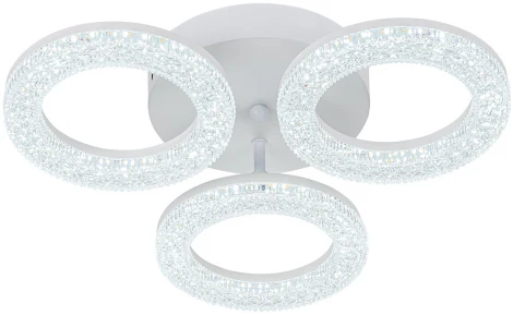 Потолочная люстра Escada Alunit 10281/3LED 60Вт, металл/акрил, белый (регулировка яркости, 220V, пульт управления, круглые)