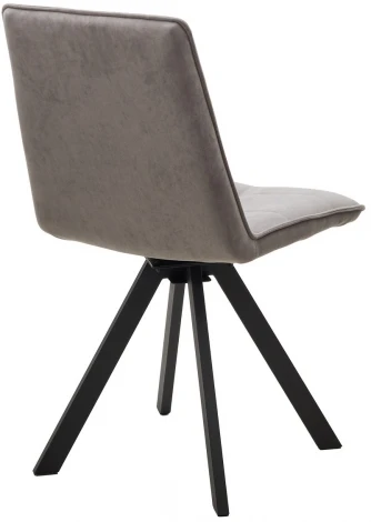 Стул BRONX, 360 град. поворот. B22 Серый, велюр / черный каркас, М-City