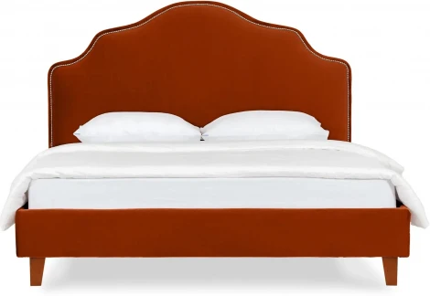 Кровать Queen II Victoria L 1600 ОГОГО (арт.663243), (Ткань/Оранжевый)
