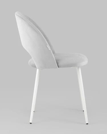 Стул Меган SN велюр светло-серый белые ножки Stool Group УТ000042221