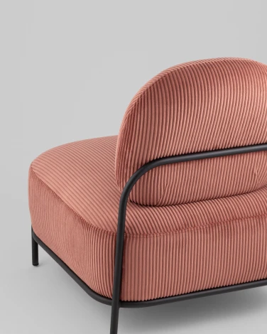 Кресло Стоун велюр рельефный коралловый Stool Group арт.УТ000039987