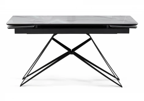 Кухонный стол Notta Блэкберн 140(200)х80 кристл белый мрамор / черный