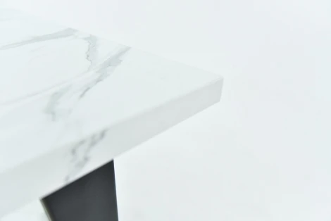 Стол Родос, Черный матовый Муар/Камень белый, Аврора